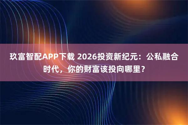 玖富智配APP下载 2026投资新纪元：公私融合时代，你的财富该投向哪里？